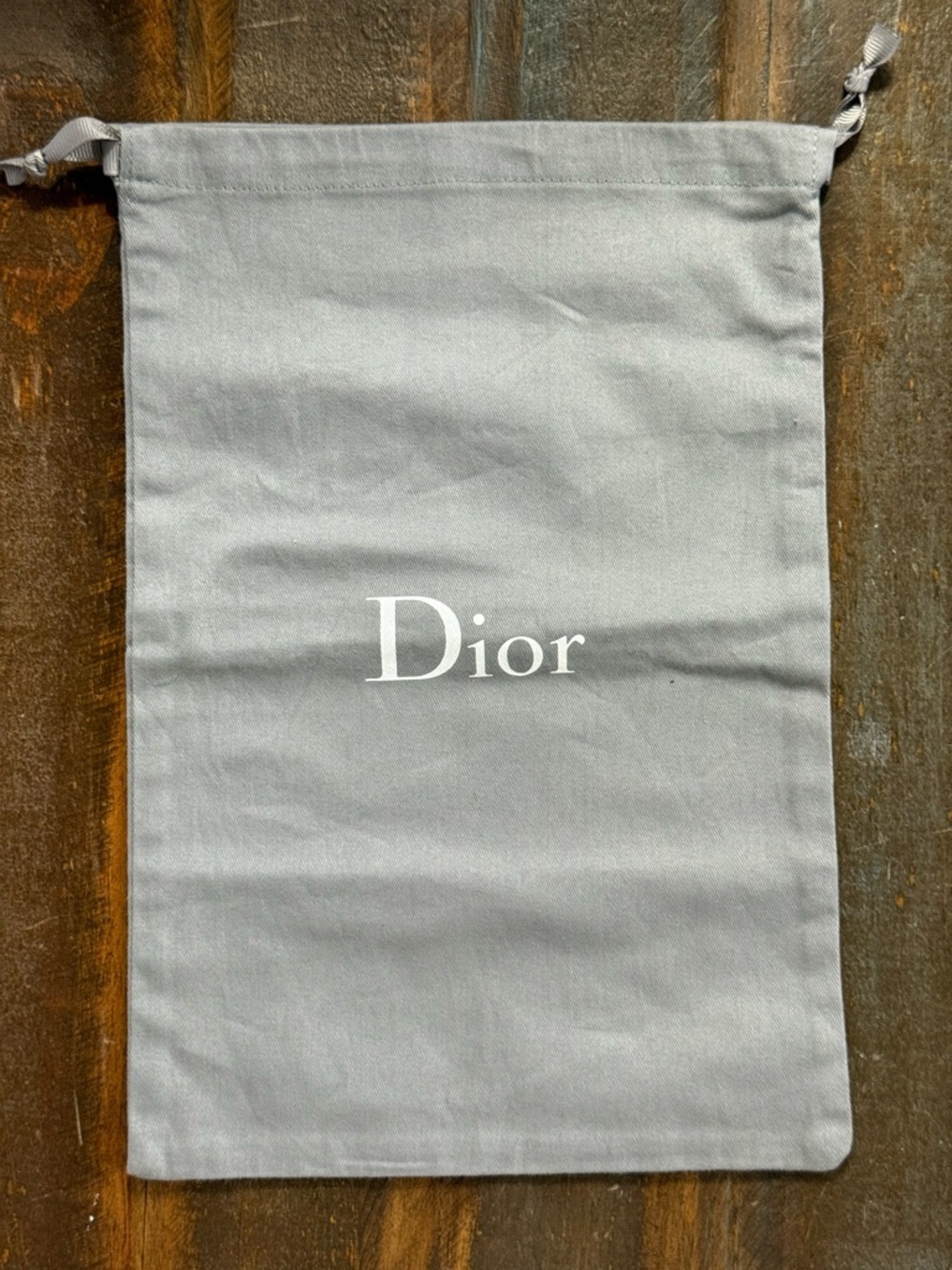 Dior Gray 9”x 13” Dust Bag w/Drawstring Closure Authentic EUC